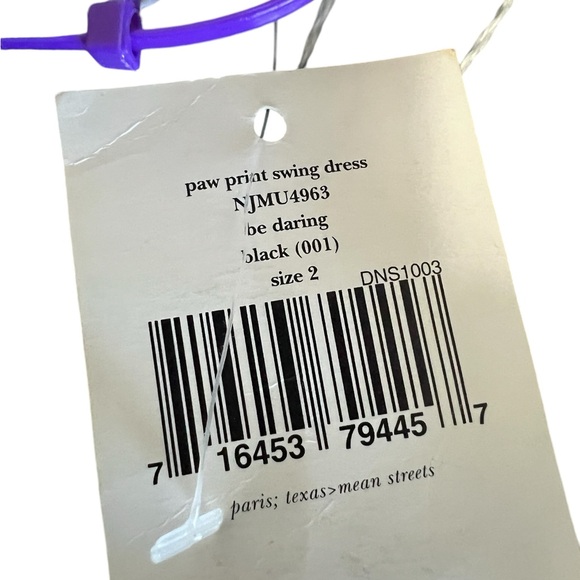 Kate Spade Paw Print Swing Dress Be Daring Black Size 2 NWT - Picture 4 of 11